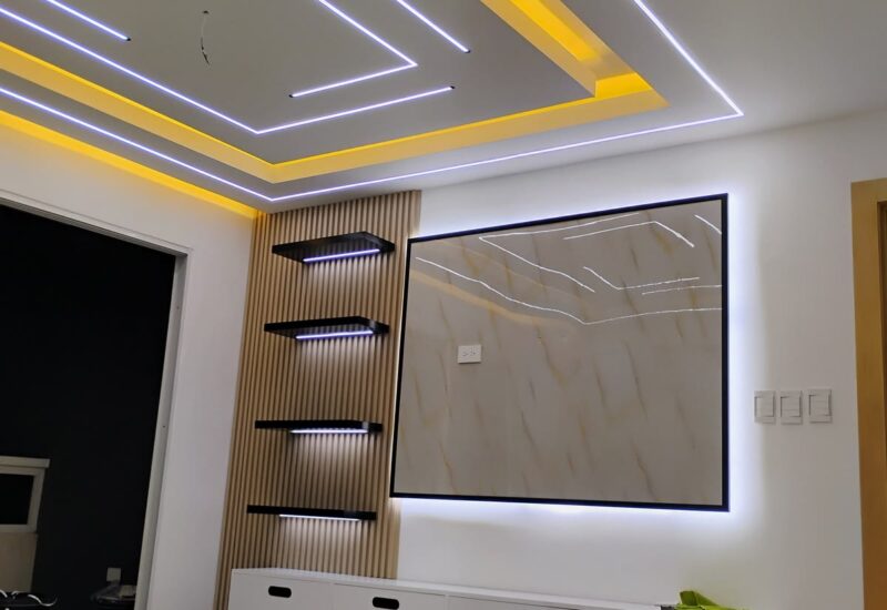 Gypsum Ceiling Designs with Lighting in Kenya